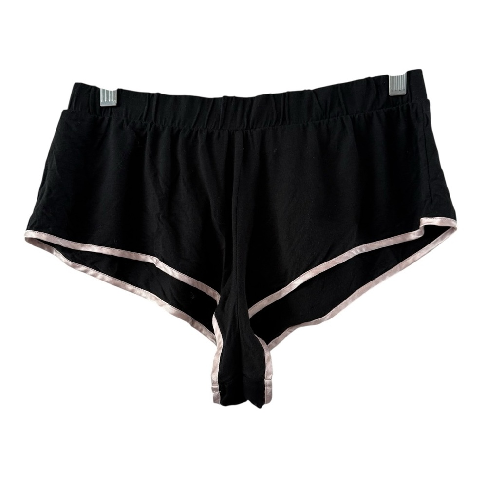 Victoria’s Secret Medium Black Pink Lounge Lingerie Pajama Shorts Ruffle Bow